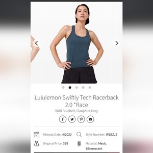 Swiftly *RACE length tank size 8 - NWOT Wild Bluebell / Graphite Grey